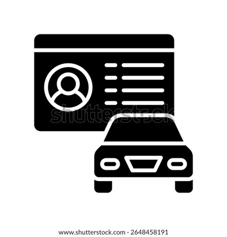 Driving License Icon Glyph Vector Illustration