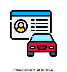 Ícone da carta de condução: ilustração do vetor de cor linear