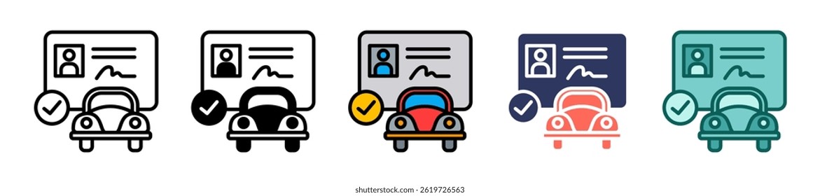 Driving License Icon multiple Vector Illustration