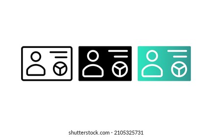 vector de icono de licencia de conducción aislado en fondo blanco