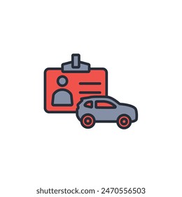 driving license icon. vector.Editable stroke.linear style sign for use web design,logo.Symbol illustration.