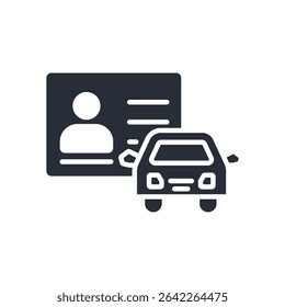 ícone de carta de condução. vetor.Sinal editável de estilo traço.linear para usar web design,ilustração logo.Symbol.