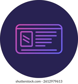 Driving License Line Circle Gradient Style