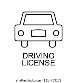 driving license line icon. Element of human resources signs with name for mobile concept and web apps. Thin line driving license line icon can be used for web and mobile on white background