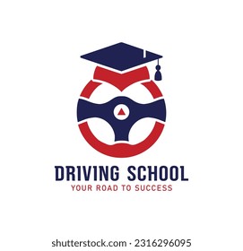 Logo de conducción. Icono de unidad. plantilla de vector de icono de la escuela de conducción 