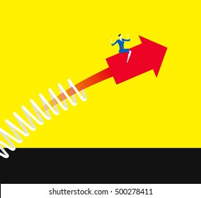 Driving and make an arrow upward.