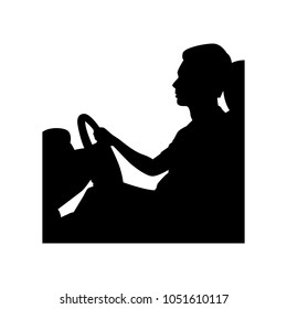 Driving man silhouette vector