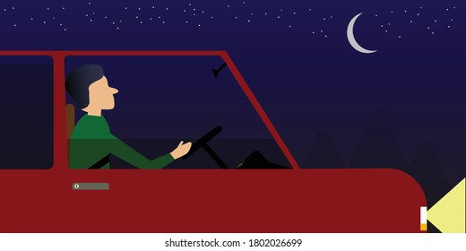 Driving at night while the moon is out