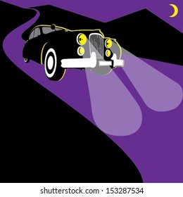 Driving old timer at night
