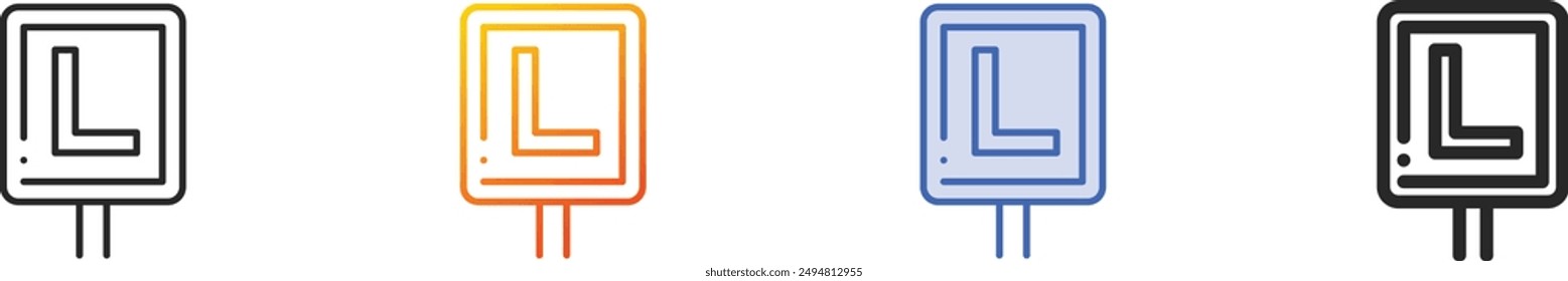 driving pass icon.Thin Linear, Gradient, Blue Stroke and bold Style Design Isolated On White Background
