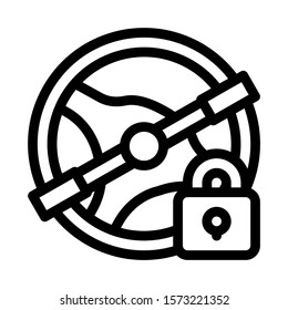 Driving Prohibition Concept Icon Vector. Outline Driving Prohibition Concept Sign. Isolated Contour Symbol Illustration
