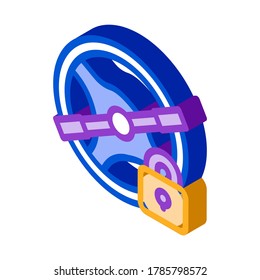 Vector de iconos del concepto de prohibición de conducir. Signo de concepto de prohibición de conducción isométrica. ilustración de símbolo aislado de color
