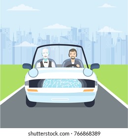 Driving with robot in the future city