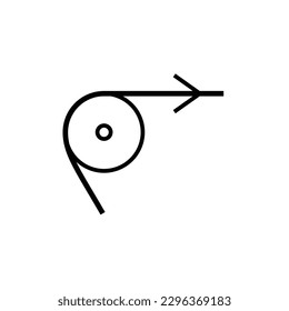 Icono del signo del rodillo de conducción aislado en fondo blanco. Símbolo gráfico moderno, simple, vector, icono para el diseño de sitios web, aplicación móvil, ui. Ilustración vectorial