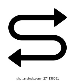 Driving route or directions flat vector icon for apps and websites