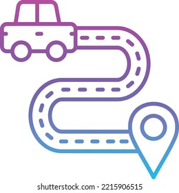 Icono del vector de ruta de conducción. Se puede usar para imprimir, móviles y aplicaciones web.