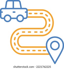 Driving Route vector icon. Can be used for printing, mobile and web applications.