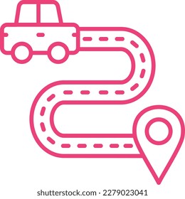 Icono del vector de ruta de conducción. Se puede usar para imprimir, móviles y aplicaciones web.