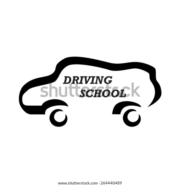 Driving school / auto service logo: car icon\
vector illustration