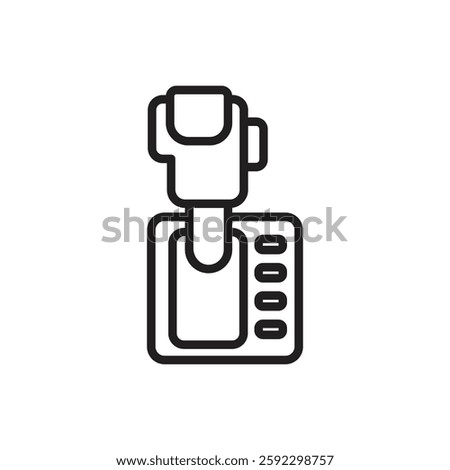 Driving School Automatic Transmission Outline Icon Vector Illustration