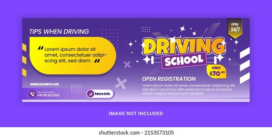 Driving School Banner Or Flyer Template For Social Media Layout