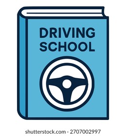 design de modelo de ilustração de vetor de cor plana do livro escolar de condução
