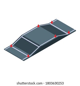 Icono del puente de la escuela de conducción. Isométrico del icono del vector del puente de la escuela de conducción para el diseño web aislado en fondo blanco
