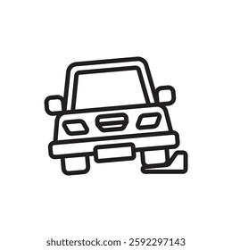 Driving School Bump Outline Icon Vector Illustration