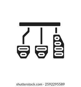 Driving School Car Pedals Filled Icon Vector Illustration