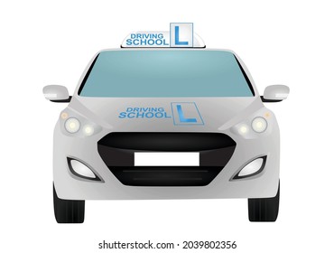 Driving school car. vector illustration