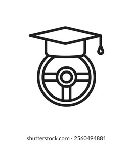Driving school icon Black and white logo