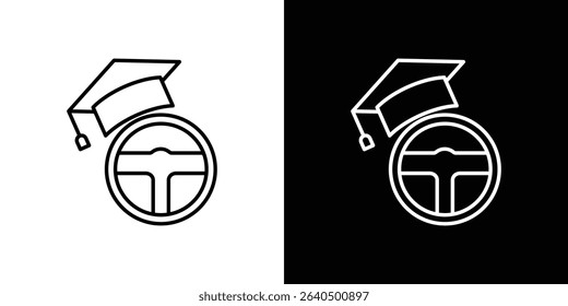 Driving school icon Graphic vector set for ui design