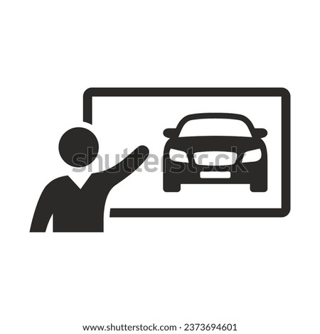 Driving school icon. Learning to drive. Driving lessons. Vector icon isolated on white background.