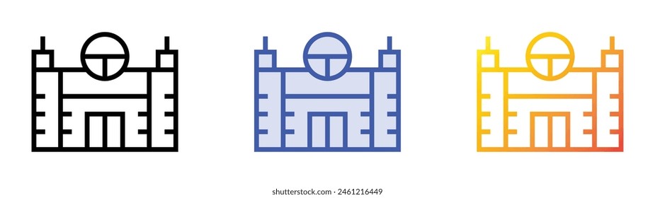 driving school icon. Linear, Blue Fill and Gradient Style Design Isolated On White Background