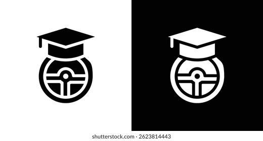 Ícone de escola de direção para design de interface do usuário do aplicativo móvel da Web de logotipo.
