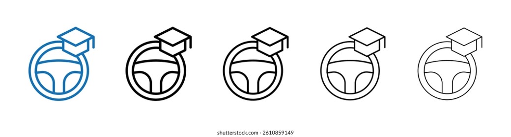 Driving school icon Outline vector logo for web ui