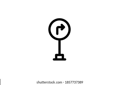 Driving School Icon - Turn Sign