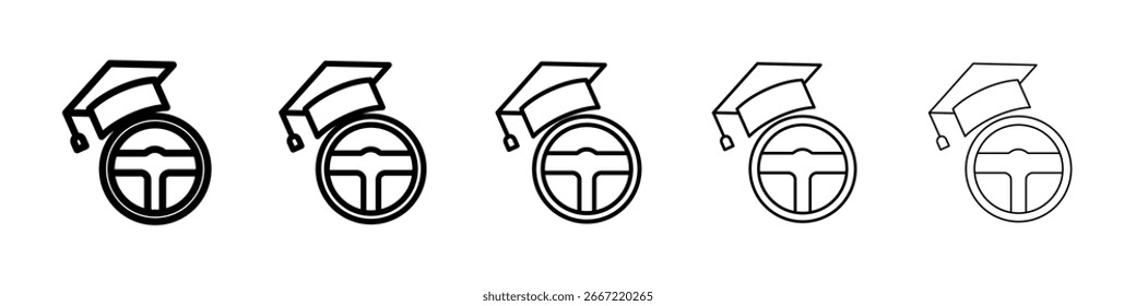 Icono de la escuela de conducción colección de Vector. EPS 10