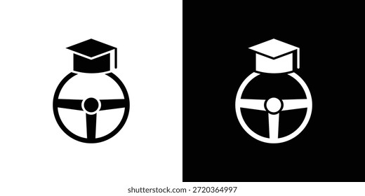 Iconos de la escuela de conducción para proyectos gráficos y de Diseño web
