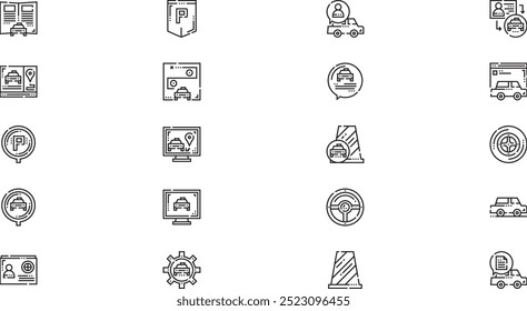 Fahrschule Symbole Hochwertige Vektorsymbol-Kollektion mit editierbarem Strich. Ideal für professionelle und kreative Projekte.