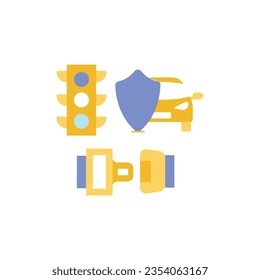 Iconos de la escuela de conducción. Conjunto de iconos web lineal minimalista. ilustración vectorial.