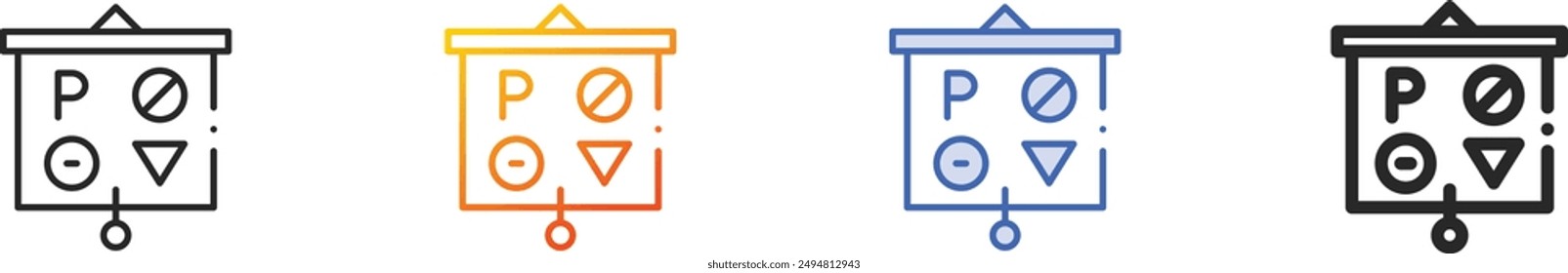 driving school icon.Thin Linear, Gradient, Blue Stroke and bold Style Design Isolated On White Background