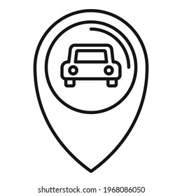 Driving school location icon. Outline Driving school location vector icon for web design isolated on white background