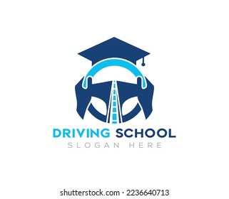 Driving School logo design vector templates