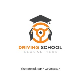 Driving school logo design vector templates