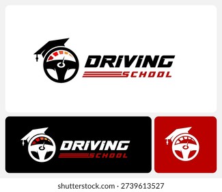 driving school logo design vector illustration