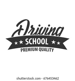 Driving school logo and emblem template. Auto education. Vector illustration