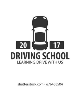 Driving school logo and emblem template. Auto education. Vector illustration
