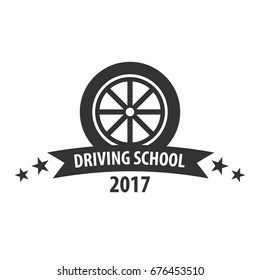 Driving school logo and emblem template. Auto education. Vector illustration