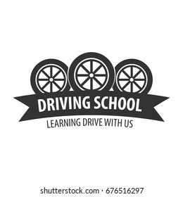 Driving school logo and emblem template. Auto education. Vector illustration
